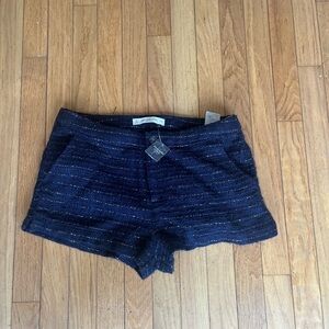 NWT Abercrombie Navy And Gold Tweed High Waisted Shorts (Size 10/Waist 30)